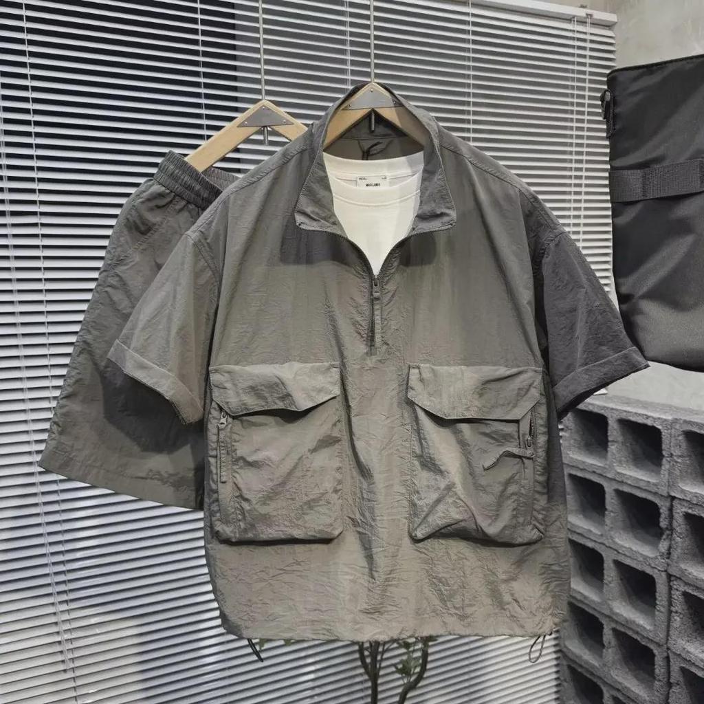 Men's Youth Trendy Five-Point Sleeve Shirt - Spring Literary Style