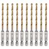 10/24pcs Twist Drill Bit with 1/4" Hex Shank Drill Bits M35 High Speed Steel Titanium Drill Bits for Wood Stainless Steel Metal