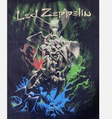 Rare Led Zeppelin Band 90s Black Reprint T Shirt   Reprint