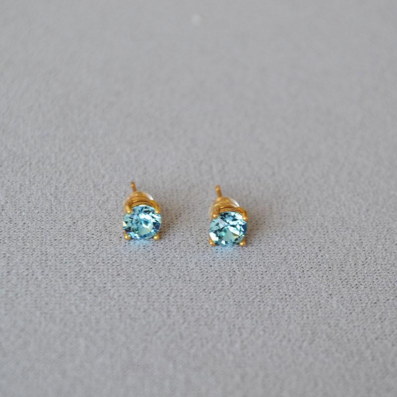 Stylish Colorful Crystal Rhinestone Stud Earrings Women Minimalist Chic Daily Wear