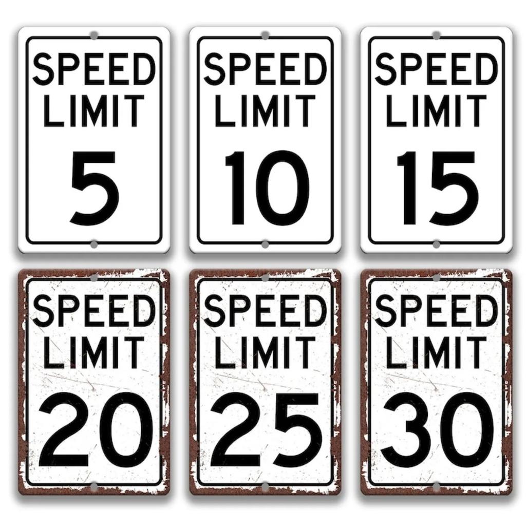 Personalized Custom 10MPH Speed Limit Sign - Customizable Metal Plaque ATV Snowmobile Trail Street Safety Decor