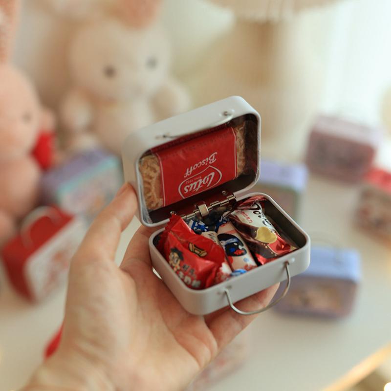 1pc Mini Tins Box Wedding Gifts Suitcase Tin Chocolate Candy Packaging Metal Storage Box