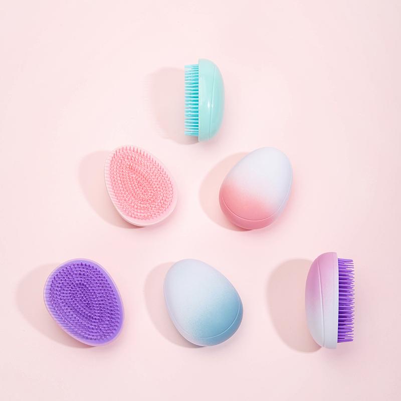 1 Adet Mini Dolaşık Açıcı Saç Fırçası Gradyan Yumurta Yuvarlak Şekil Dolaşık Saç Fırçaları Yumuşak Saç Fırçası Salon Kendin Yap Saç Şekillendirme Aletleri