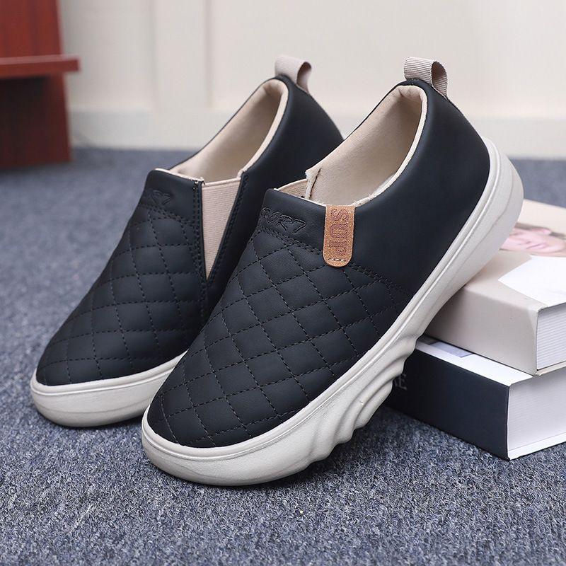 

Women s Autumn Chunky-Soled Non-Slip PU Leather-Upper Flats Mum s Casual Loafer-Style Shoes 35
