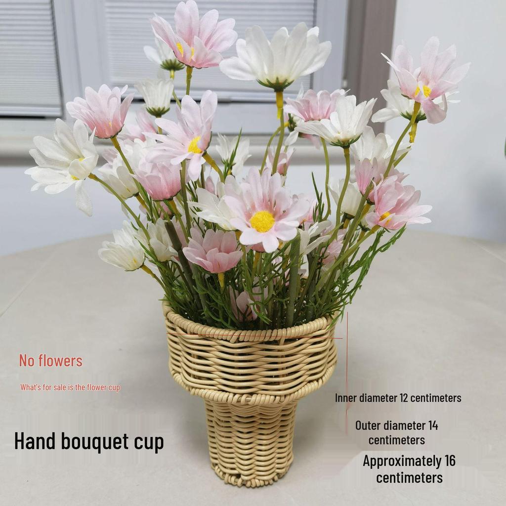 Valentinstag Handgefertigter Rattan Picknick- und Blumenkorb für Hochzeiten und Heimdekoration