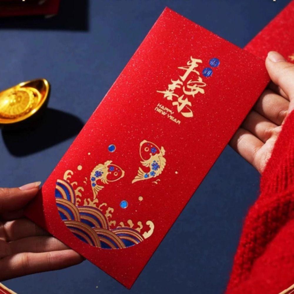 

6PCS Red Pocket Luck Money Envelopes Chinese Style Money Pocket Chinese New Year 6PCS