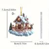 Christmas House Pendant 2D Acrylic Flat Hanging Ornament for Xmas Tree Christmas Decorations 2025 New Year Gift Home Decor