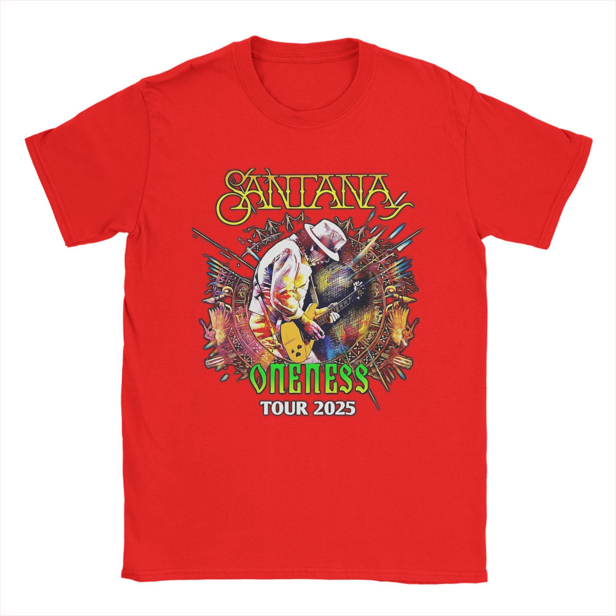 Винтажные футболки Santana Oneness Tour ПОДАРОК ДЛЯ ФАНАТА для мужчин с круглым вырезом 100% хлопок с коротким рукавом Одежда больших размеров S