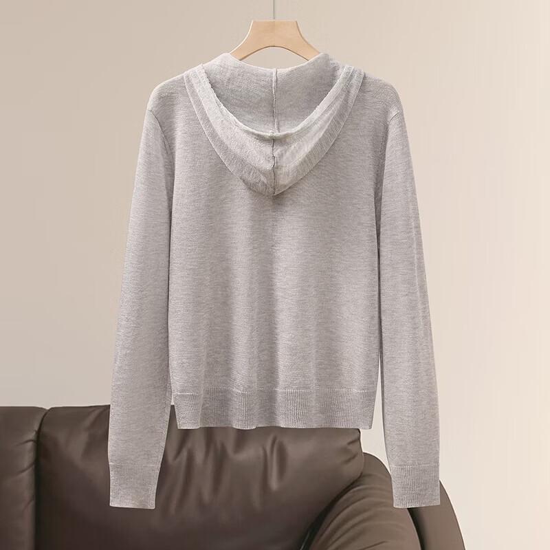 Leichter Strick-Cardigan mit Kapuze und Kordelzug für Damen
