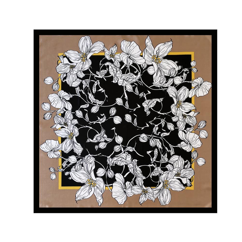 Langer Satinschal für Frühling und Sommer für Damen, Sonnenschutzschal, modischer langer Satinschal mit Schönheitsszene, vielseitiger Reiseschal