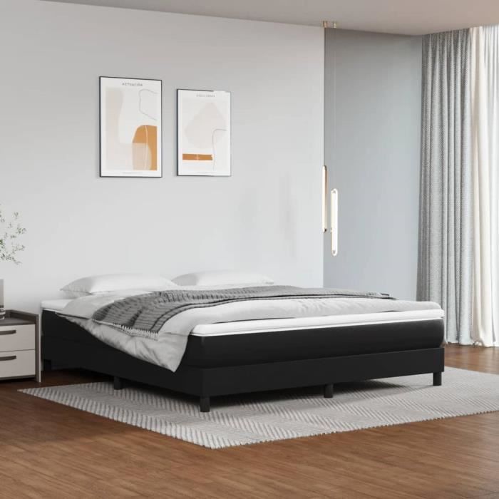 347842 vidaXL Pocket Spring Bed Mattress Black 180x200 Cm Thickness 20 Cm Faux Leather