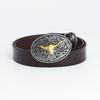 Fashion Personality Western Denim Belt Gold Plated Retro Cow Head Belt Men's Cow Leather Belt