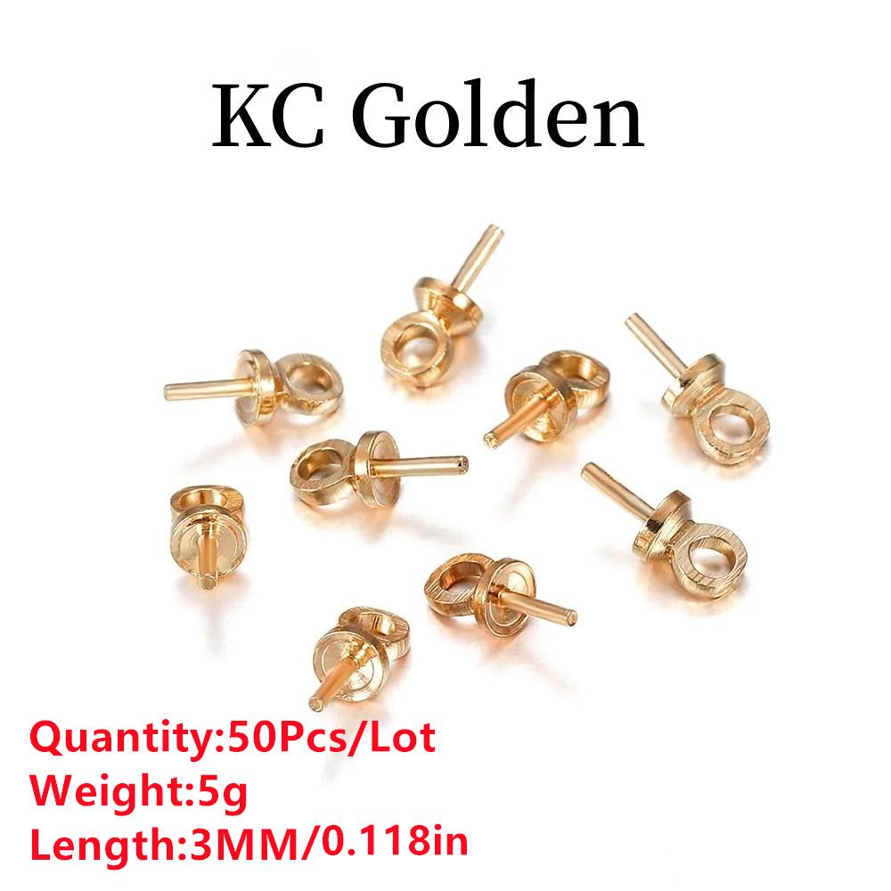 

50 шт./лот Латунные полуотверстия Шармы Айпины Концевики для бусин Подвески с верхним сверлением Бейлы Фурнитура Соединители для изготовления ювелирных изделий 3MM бледный золота