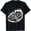 Black And White Hot Rod Burnout Power Muscle Car T-Shirt