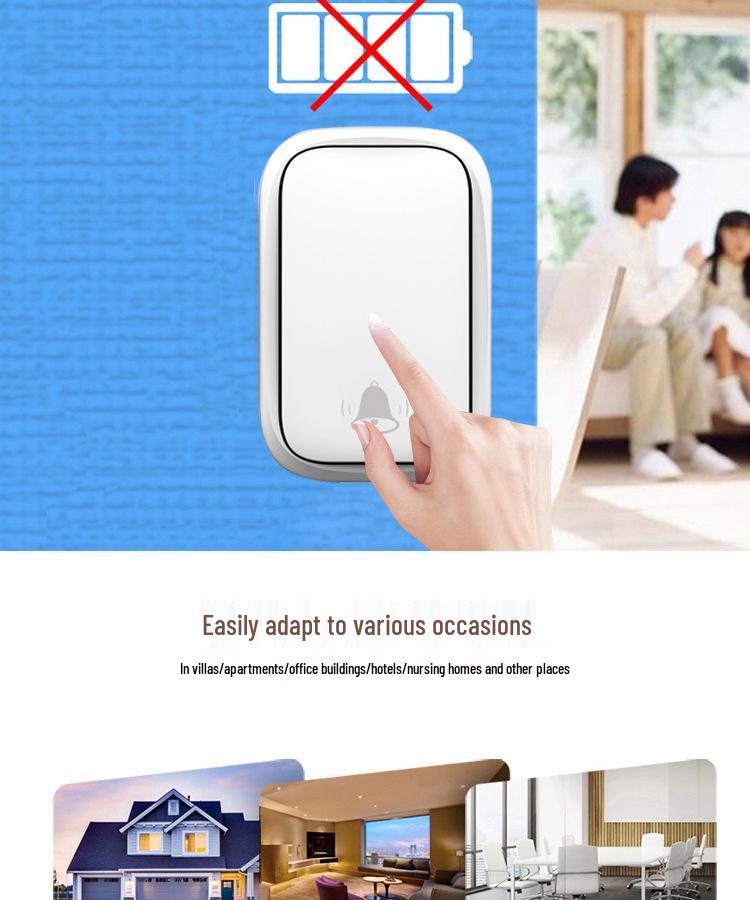Battery-Free Smart Wireless Doorbell & Elderly Call Button