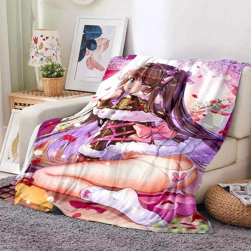 Sexy Anime Girls Blanket Soft Plush Flannel Throws Blankets for Sofa Bed Couch Best Gifts All Season Light Bedroom Warm Decke
