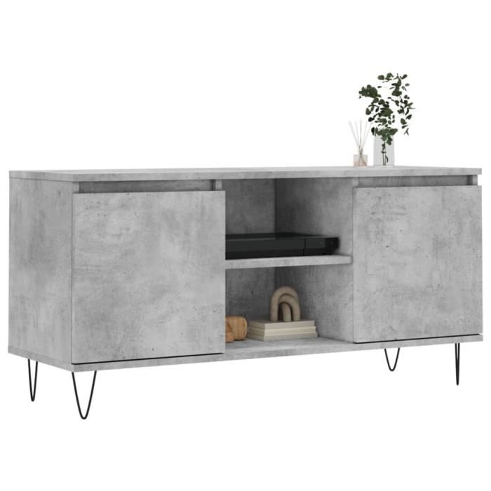 VidaXL Meuble TV gris béton 104x35x50 cm bois d'ingénierie 827016
