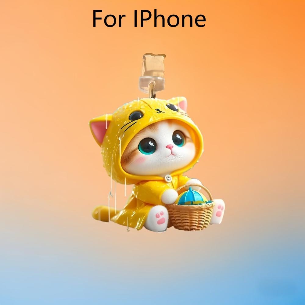 A Cat Phone Dust Plug Suitable For Iphone For Type-C Interface Dust Plug Phone Suspension Accessories Cute Cat