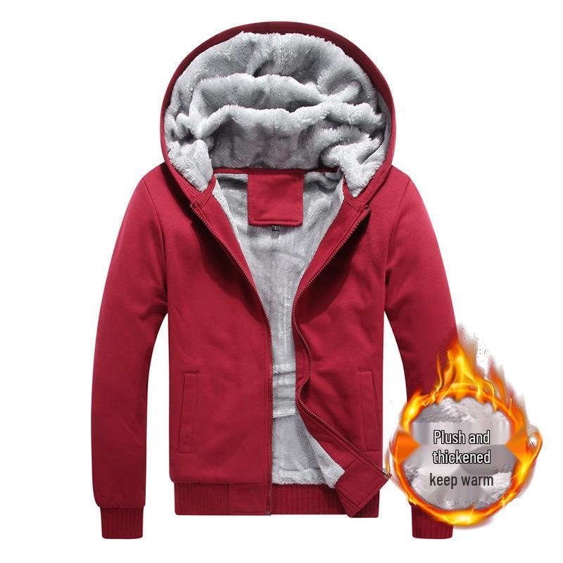 Men's Fashionable Hooded Cardigan: Thickened Winter Sports Hoodie with Fleece Lining
