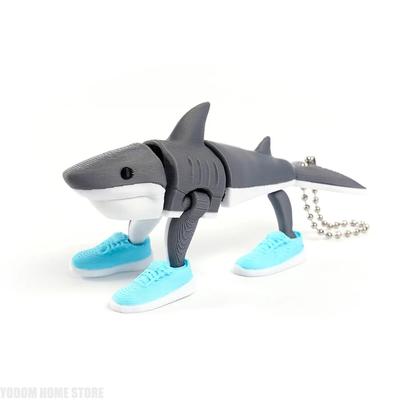 3D Printed Classic Mountains and Seas Desk Decoration Shoes-wearing Shark Toy Little Man Airplane Model Funny Gifts for Students