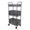 3 Tier Rolling Cart, Hvy Duty Steel Utility Cart with Sliding Mesh Basket and 4   Wheels, for Kitchen, Bathroom, Bedside, Laundry Room