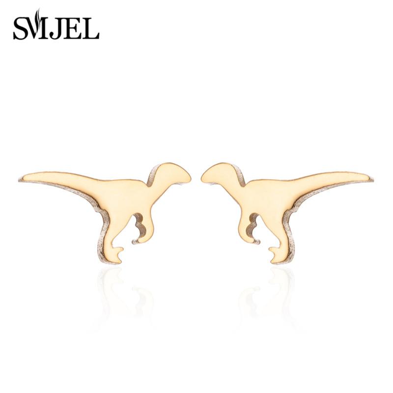Cartoon Animal Design Dinosaur Stud Earrings for Girls Daily Jewelry Funny Tyrannosaurus Earings Mini Ear Jewelry Party Gifts