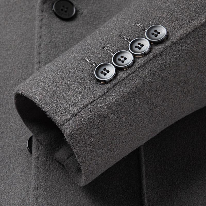 FAPAI Men's Merino Wool Blazer Collar Overcoat