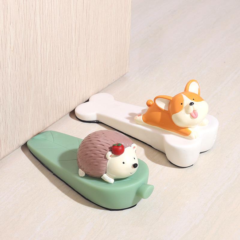 Cartoon Animal PVC Door Stopper - Creative, Anti-collision, Child Safety Door Holder for Living Room