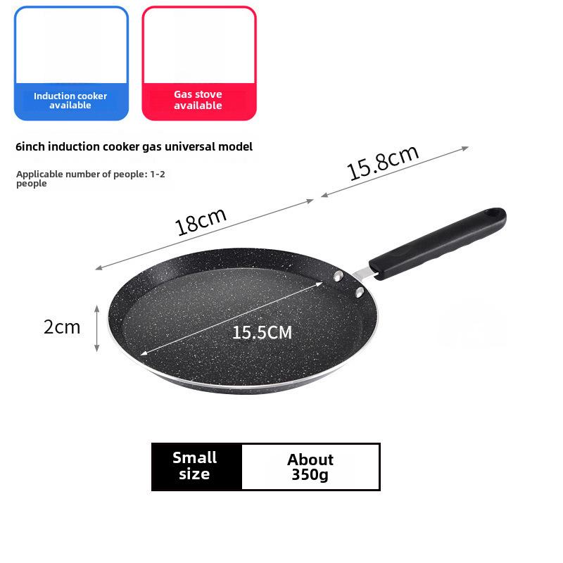 

Алюминиевая сковорода для блинов и омлетов с антипригарным покрытием 6 inch чёрный