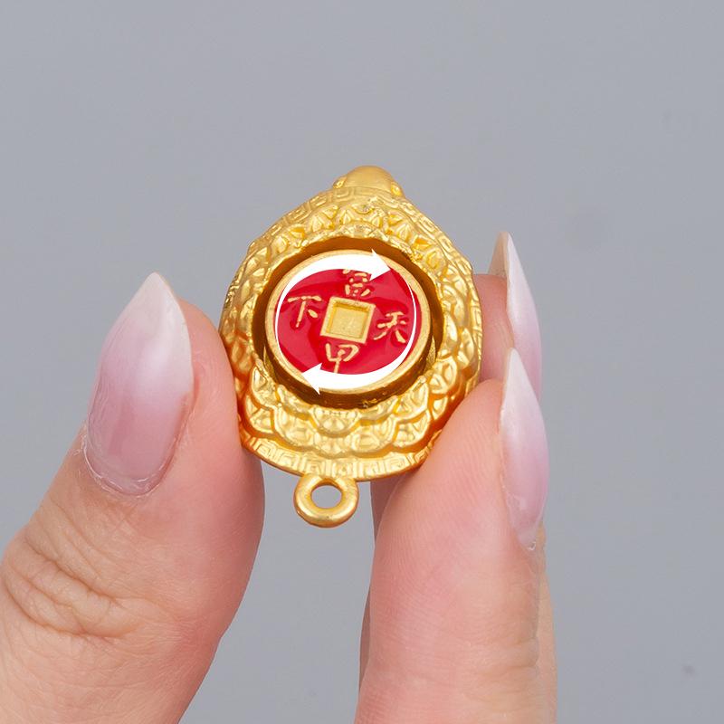 Exquisite Enchase Relief Turtle Shell Design Keychain For Men Jewelry Personality Blessing Bead Braide Car Accessories Gift