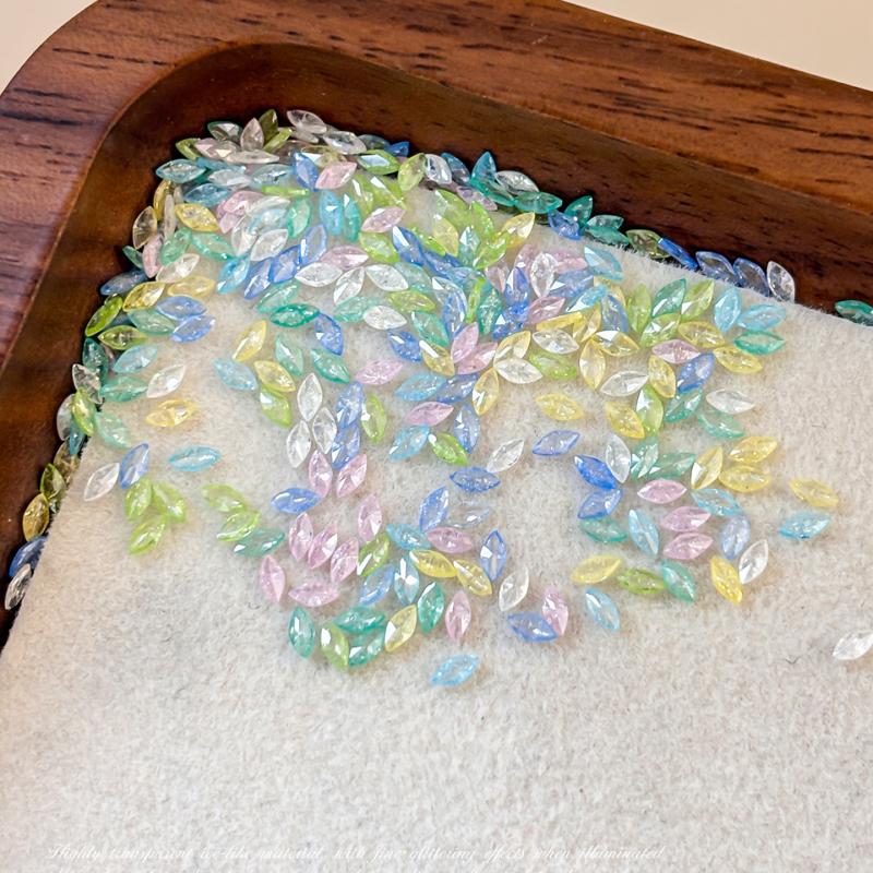 50Pcs Candy Color Ice Flower Nail Art Zircon Charms With Sparkling Effect For Home Diy Nail Salon Decoration