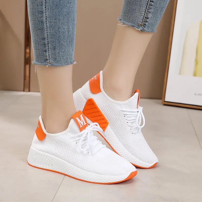 Fly Woven Mesh Breathable Sneaker Women's New Casual Shoes Fashion Coconut Trendy Shoes