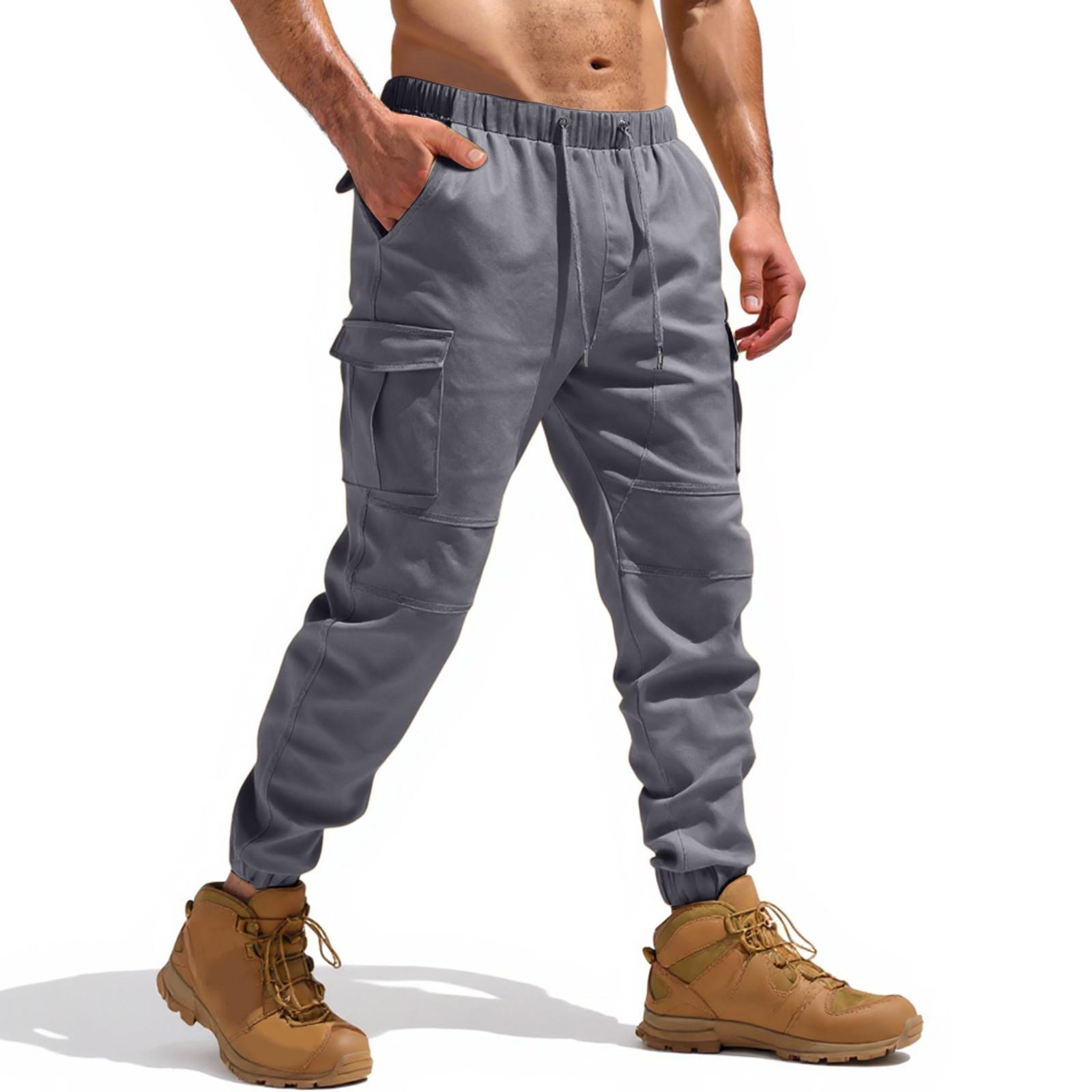 

Men s Work Pants With Multiple Pockets, Waterproof And Tear Resistant Pants XXXL світло-сірий колір