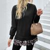 Yiyi 2025 Autumn/Winter Women's Color Block Round Neck Hoodie