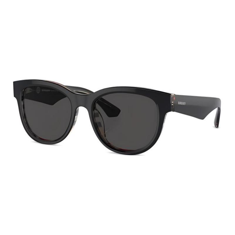 Burberry temple logo square sunglasses women's black