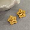GEMCHIC Women's Vintage Gold Star Stud Earrings Stainless Steel Fashion Jewelry