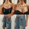 New Versatile Pearl Chain Brooches for Women Tassel Design Pants Chain Necklace Handmade Beaded Pearl Elegent Clothes Accessorie