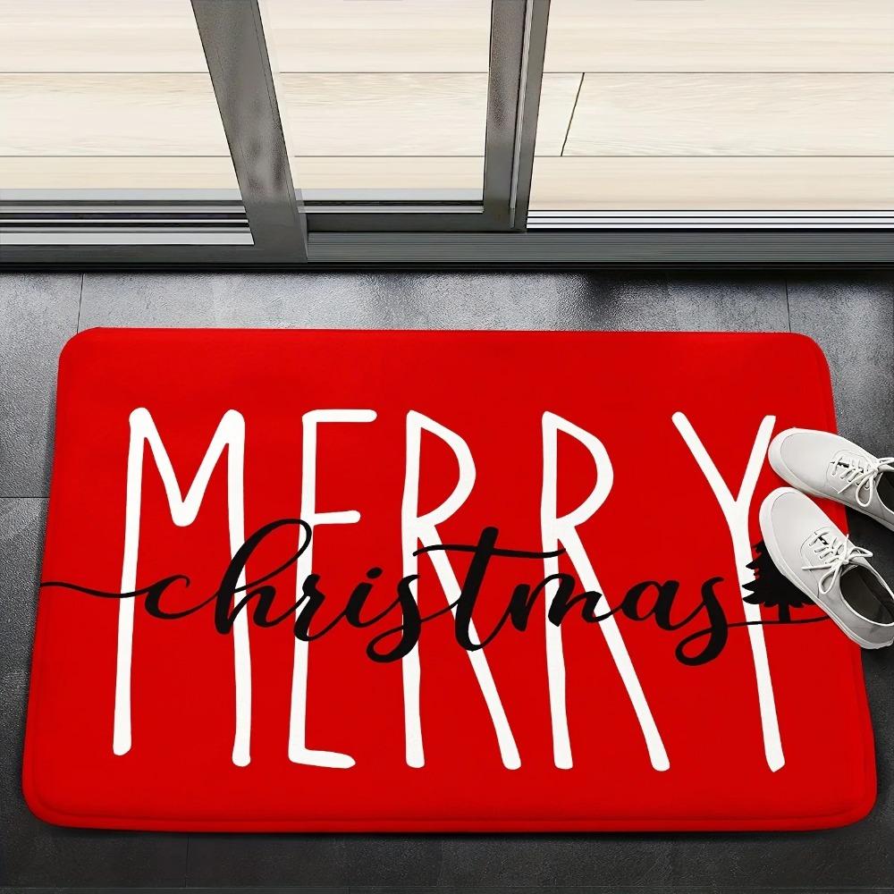 Merry Christmas Welcome Door Mat Bathroom Kitchen Bedroom Room Floor Mat Absorbent Non-slip Home Decoration Gift
