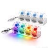 Creative 49 key LED Tetris Fingertip Pressing Keychain Adult Stress-relieving Finger Keyboard Game Key Chain Magic Toys Gift