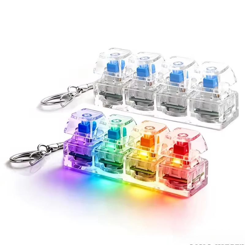 Creative 49 key LED Tetris Fingertip Pressing Keychain Adult Stress-relieving Finger Keyboard Game Key Chain Magic Toys Gift