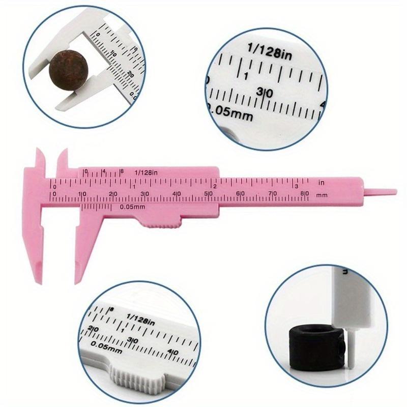10pcs 0-80mm Rose Pink Double Scale Sliding Gauge Permanent Makeup Tool Tattoo Eyebrow Line Lip Ruler For Tattoo Measuring