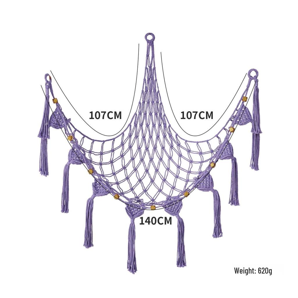 Triangle Wall Toy Storage Mesh Bag - Handmade Plush Hammock