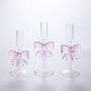 Clear Bow Candle Holder Party Decor Tall Glass Candlestick Holder Table Decoration Party Supplies Candlelight Dinner Props