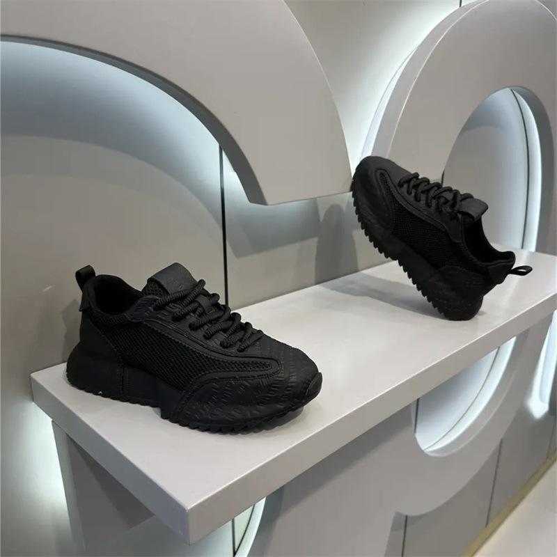 

Однотонная нескользящая модная дышащая повседневная обувь повышенного комфорта популярная новая беговая и спортивная обувь для подростков 44 чёрный