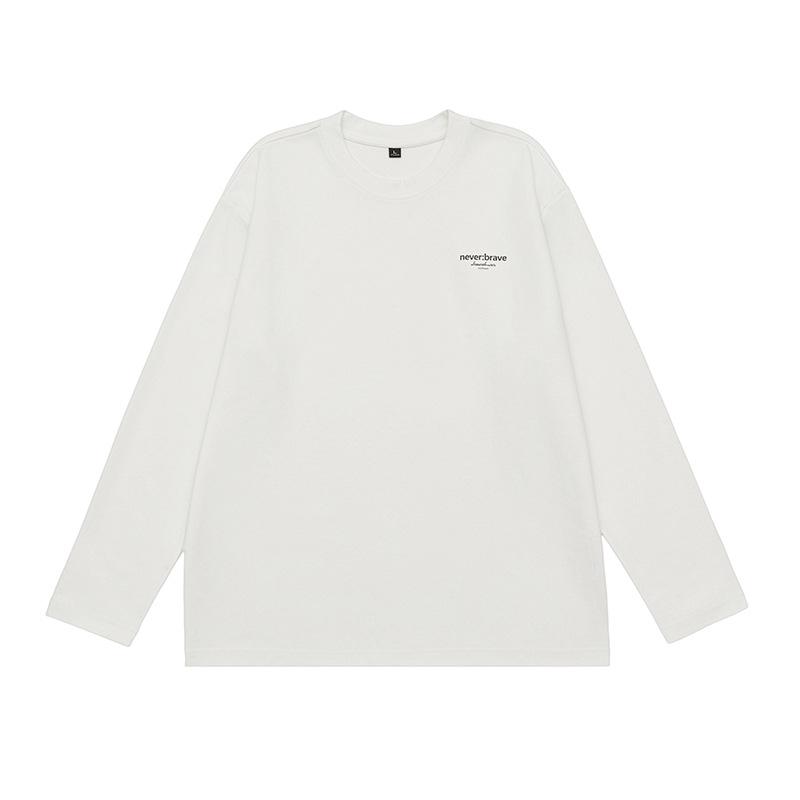 Crew Neck Long-sleeved T-shirt Men's Autumn and Winter New Simple Letter Print Bottoming Top