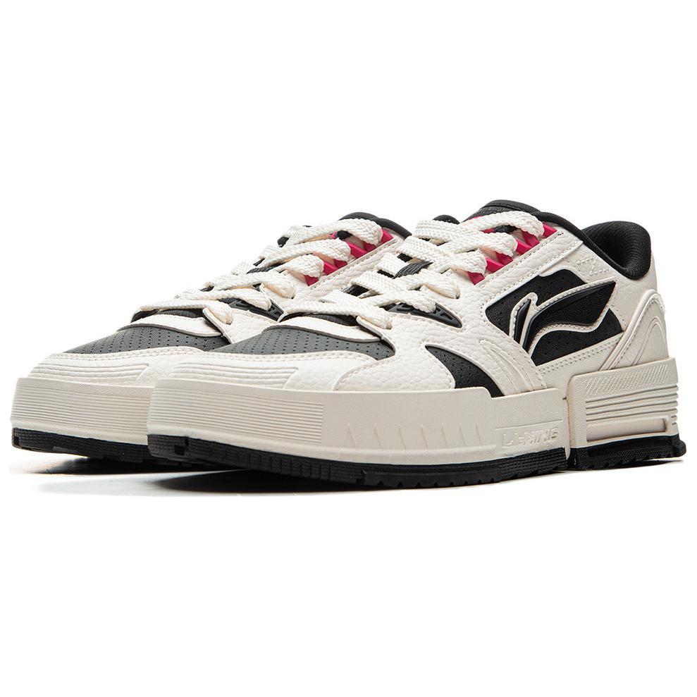 Li Ning Comfortable Versatile Thick Sole Height Increasing Non-Slip Shock Absorbing Wear-Resistant Low-Top Skate Shoes Women Sneaker AGCU368-2