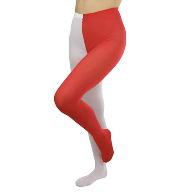 Two-Toned Tights Women Opaque Tights Footed Leggings High Waist Thigh High Stocking Christmas Party Cosplay Costume