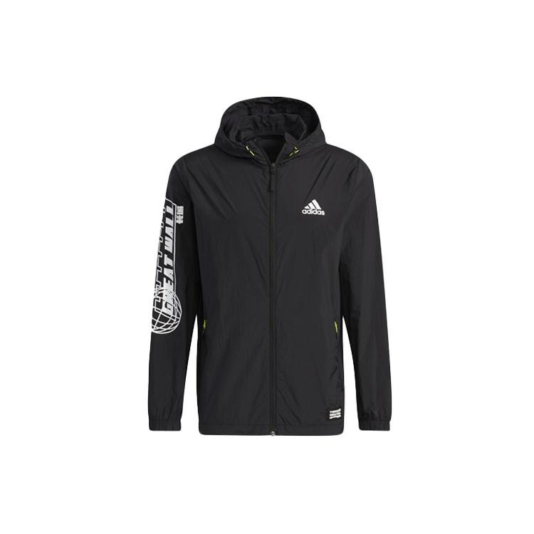 adidas Outdoor Athleisure Casual Sports Hooded Jacket Black Men s HB8917 S