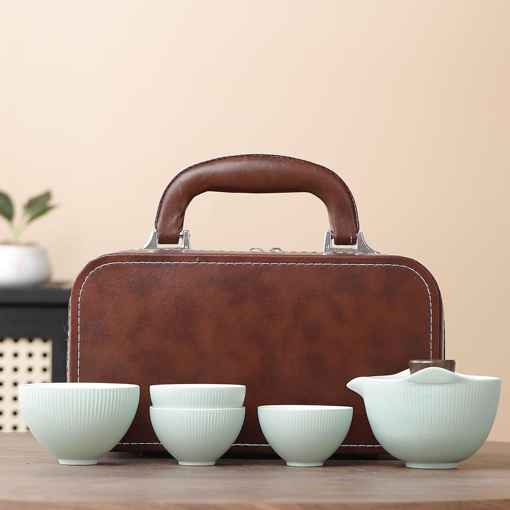 National tide festival gifts gradual change ceramic teapot outdoor camping a pot of four cups travel tea set small set