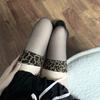 Sexy Patchwork Leopard Print Knee High Socks Tube Stocking Women Thigh Socks Black Underwear Leg Hosiery Nightparty Tights